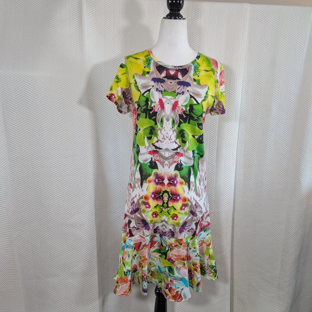 Prabal Gurung for Target T-Shirt Dress Topical Abstract Floral Print Artsy Small